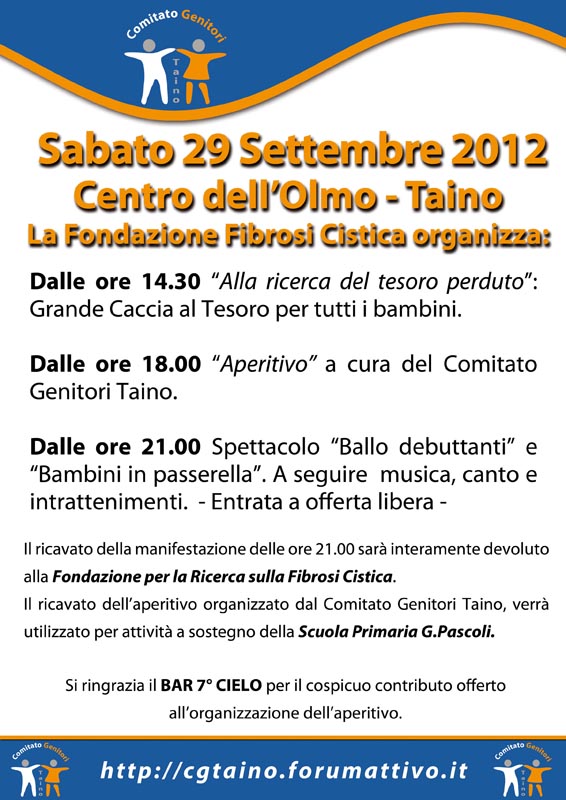 Fondazione Fibrosi Cistica: eventi a Taino - Sabato 29 settembre 2012 - Locand10