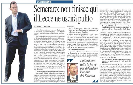 SENTENZA DI 1° GRADO DELLA COMMISSIONE DISCIPLINARE (10/08/2012): LECCE RETROCESSO IN LEGA PRO ED € 30.000 DI AMMENDA. - Pagina 2 Q1108d10