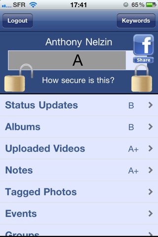 S.N.A.P. : mesurez la protection de votre vie privée sur Facebook Skitch10