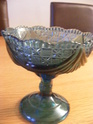 Blue pressed glass pedestal sugar bowl ID required Glass_10