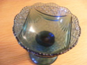 Blue pressed glass pedestal sugar bowl ID required Glass_11