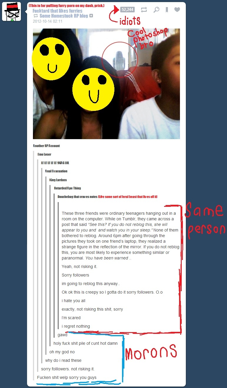 The people of tumblr never cease to amaze me with their intellectual capacity. Morons10