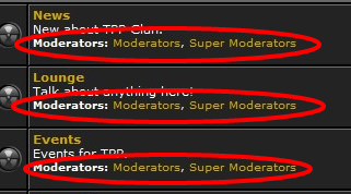 How Do I Take of the "Moderators:" for each category. Mods10