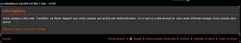 Message de confirmation de compte actif 01-09-13