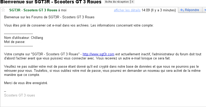 Message de confirmation de compte actif Sans_t11