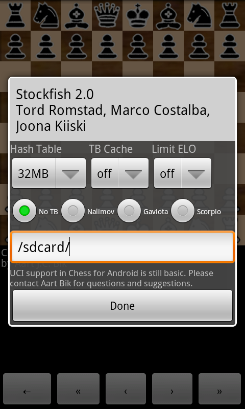 Chess for Android 2.5 Uci311