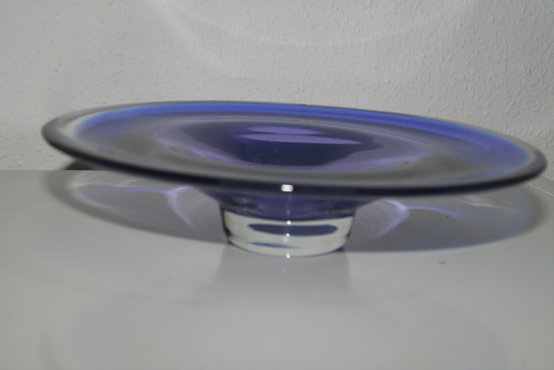 Blue glasbowl and bottlevase czech, bohemian? Murano12