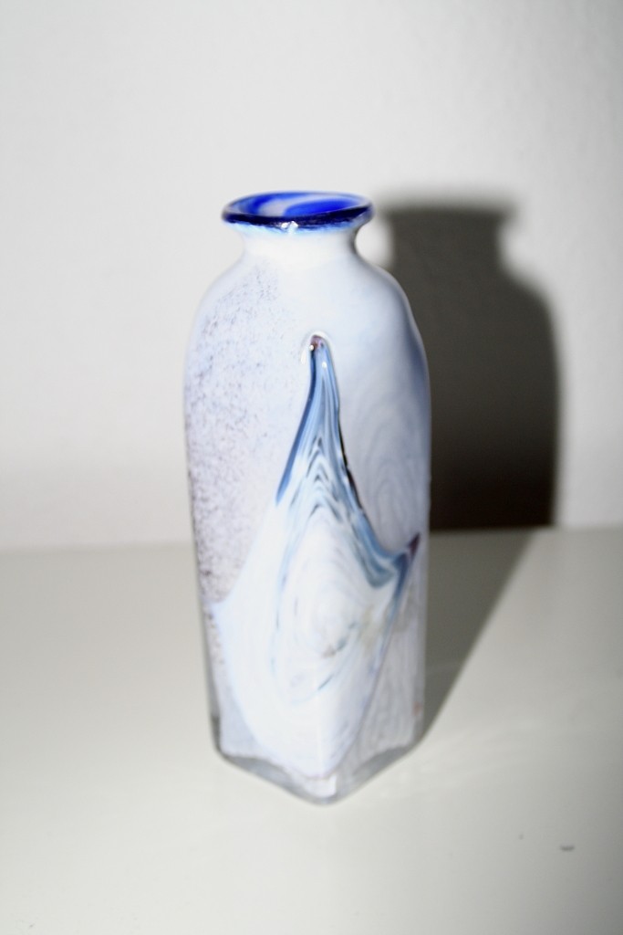 Blue glasbowl and bottlevase czech, bohemian? Murano14