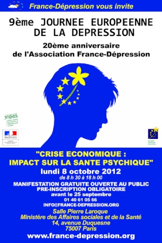 9ème Journée Européenne de la Dépression - lundi 08 octobre 2012 à Paris Affich10