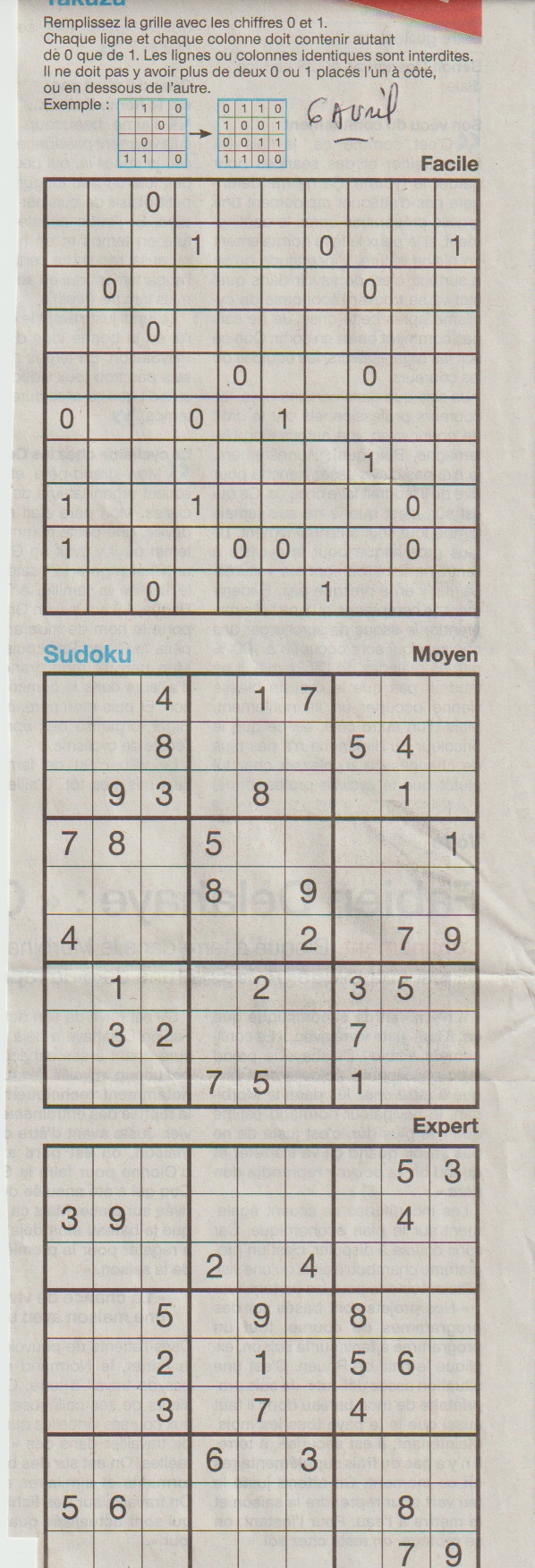 [Jeux] JEUX OUEST FRANCE du 2 Avril 2020 pour passer le temps Sudoku13