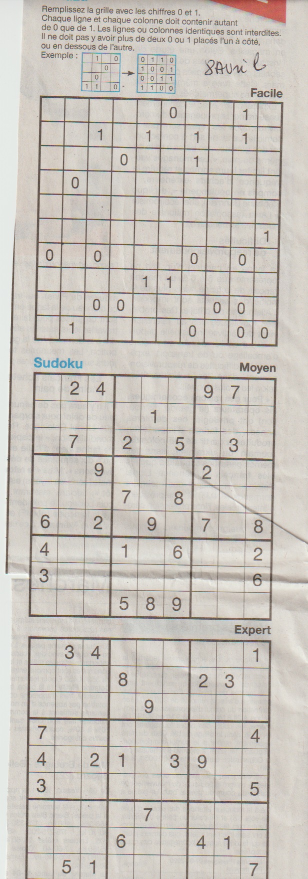 [Jeux] JEUX OUEST FRANCE du 2 Avril 2020 pour passer le temps Sudoku15