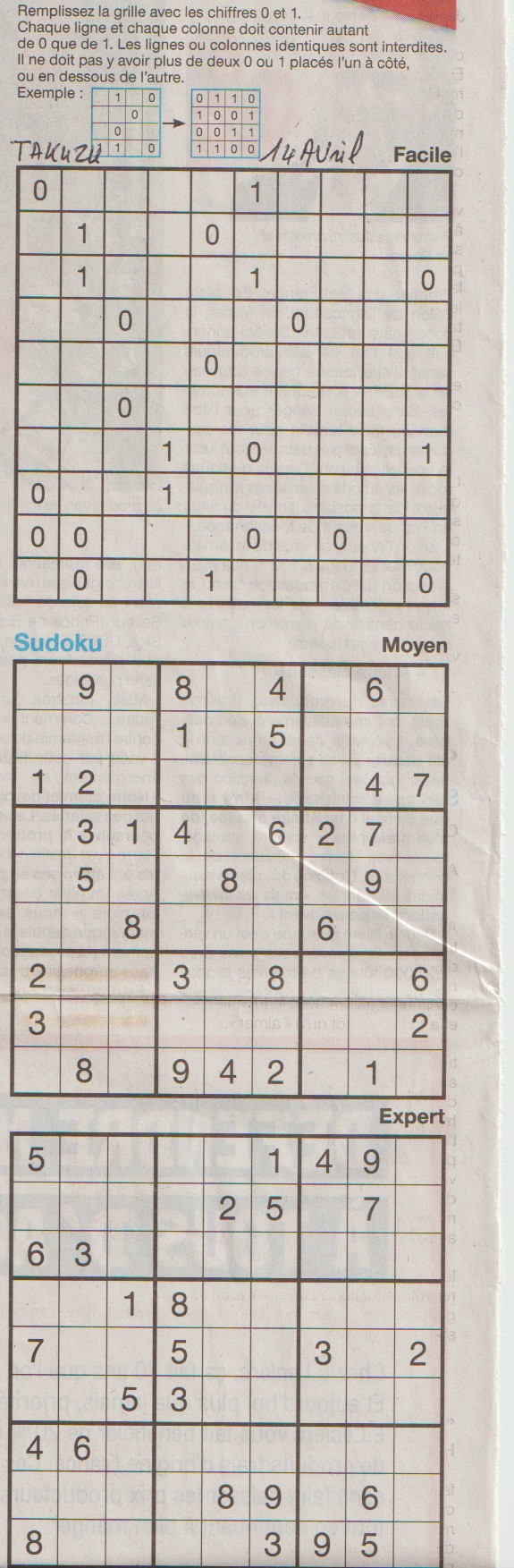 [Jeux] JEUX OUEST FRANCE du 2 Avril 2020 pour passer le temps - Page 2 Sudoku20