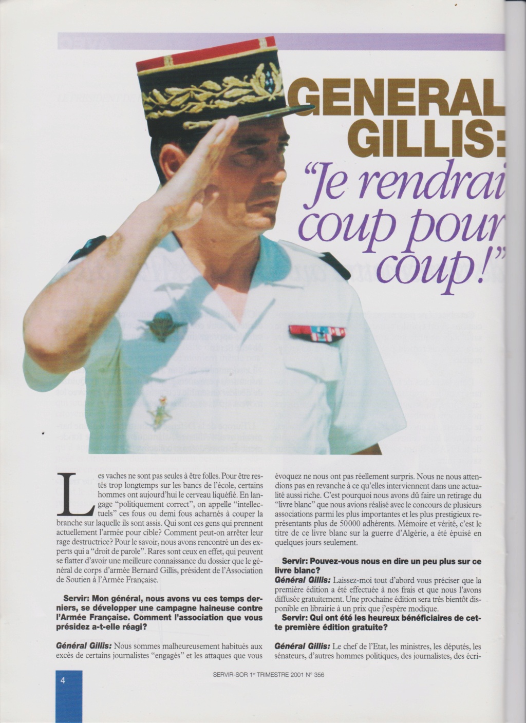 mars 2001 Général GILLIS : "Je rendrais coup pour coup!" Numzor10