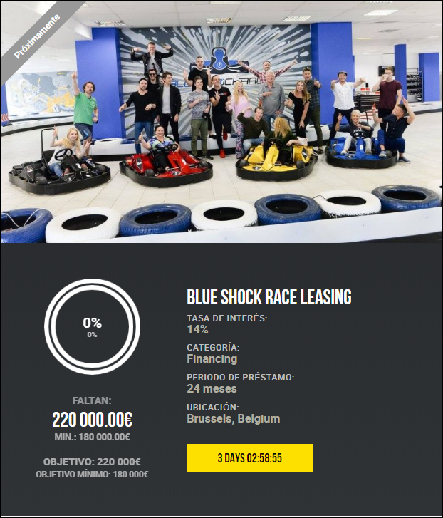 Proyecto Blue Shock Race Leasing ( Rent. 14% durante 24 meses.)  1876