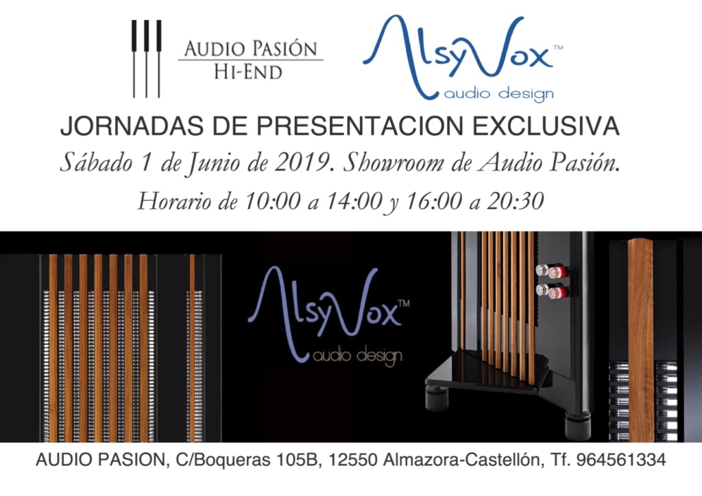 Audio Pasión: 1 de junio audiciones cajas AlsyVox por primera vez en España. Portad10