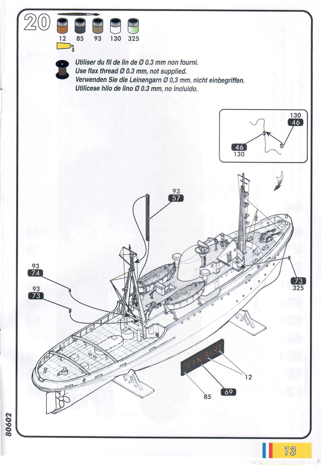 Remorqueur JEAN BART port d attache boks01 1/200ème Réf 80602 Notice32