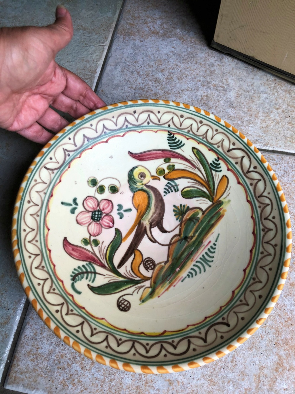 Bird and Deer Hand Painted Ceramic Plates Img-5712