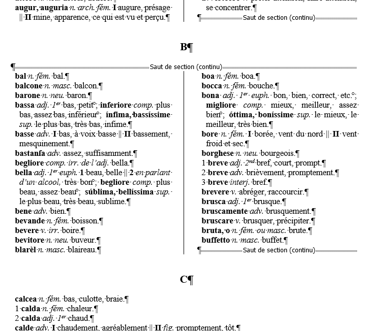 Mise en page d'une grammaire et d'un dictionnaire Fig_910