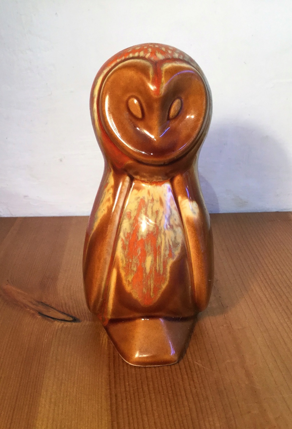 Vintage owl figurine, streaky glaze Img_5210