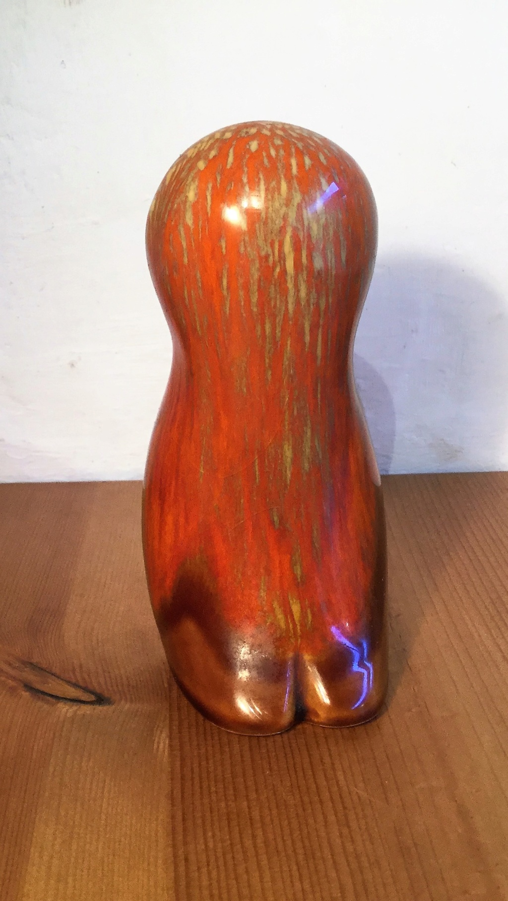 Vintage owl figurine, streaky glaze Img_5311