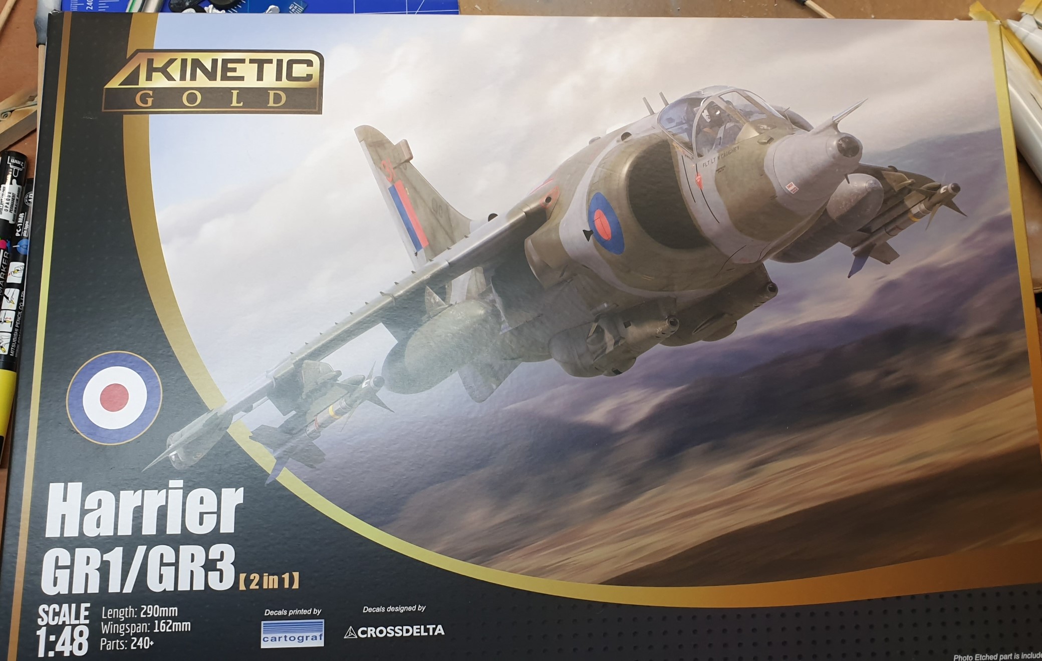 [Kinetic] 1/48 - Hawker-Siddeley Harrier GR-3 n°1 Sqn RAF  mai 1982  20221226