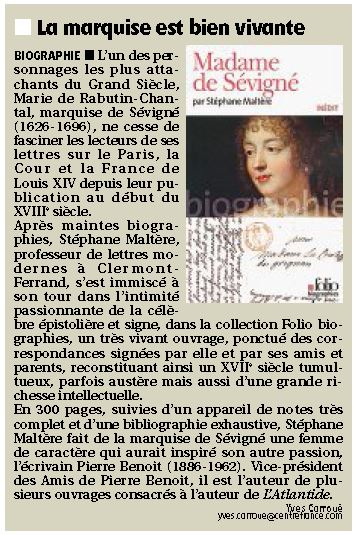 Revue de presse : Madame de Sévigné (Gallimard, 2013) La_mon10