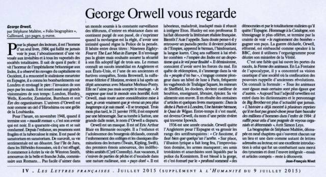 Revue de presse : George Orwell (Gallimard, 2015) Les_le10