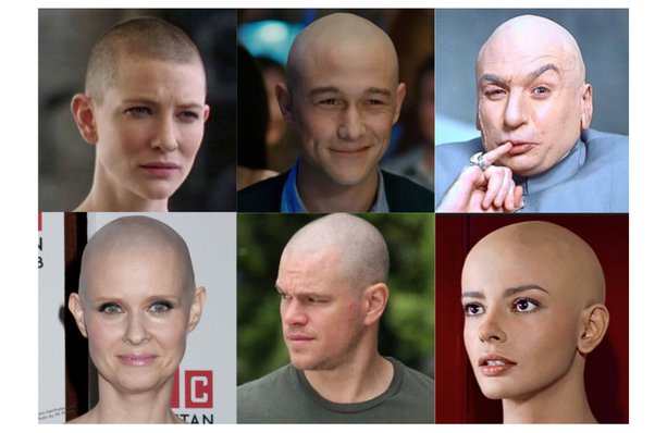 Au cinéma, lorsqu'un acteur joue le rôle d'une personne chauve, est-il plus facile de se raser la tête ou de porter un accessoire à cheveux ? Main-q72