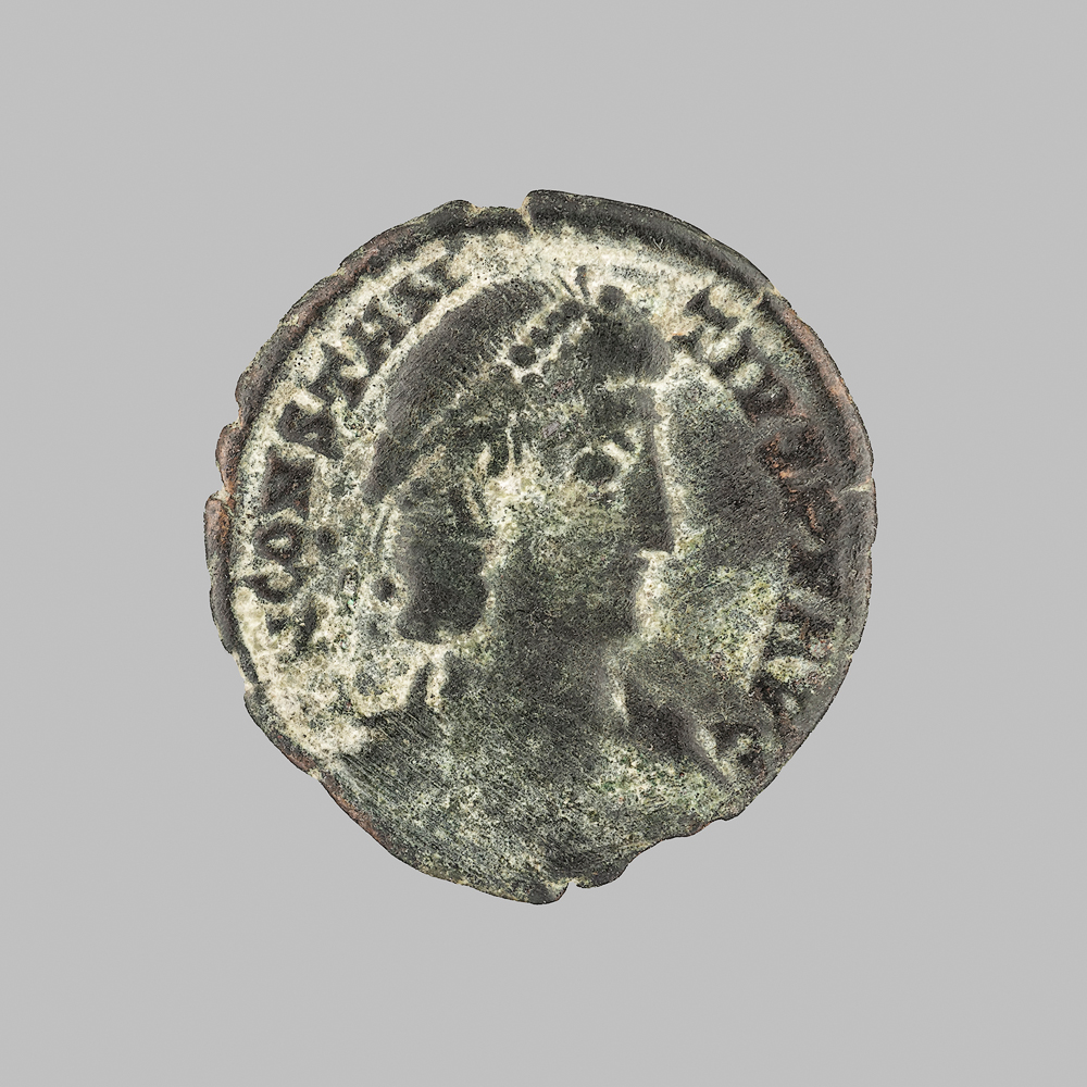 AE3 de Constancio II. FEL TEMP – REPARATIO. Soldado romano alanceando a jinete caído. _asn7620