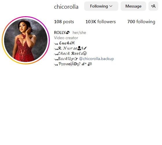 Scammer With Photos of chicorolla IG 4014