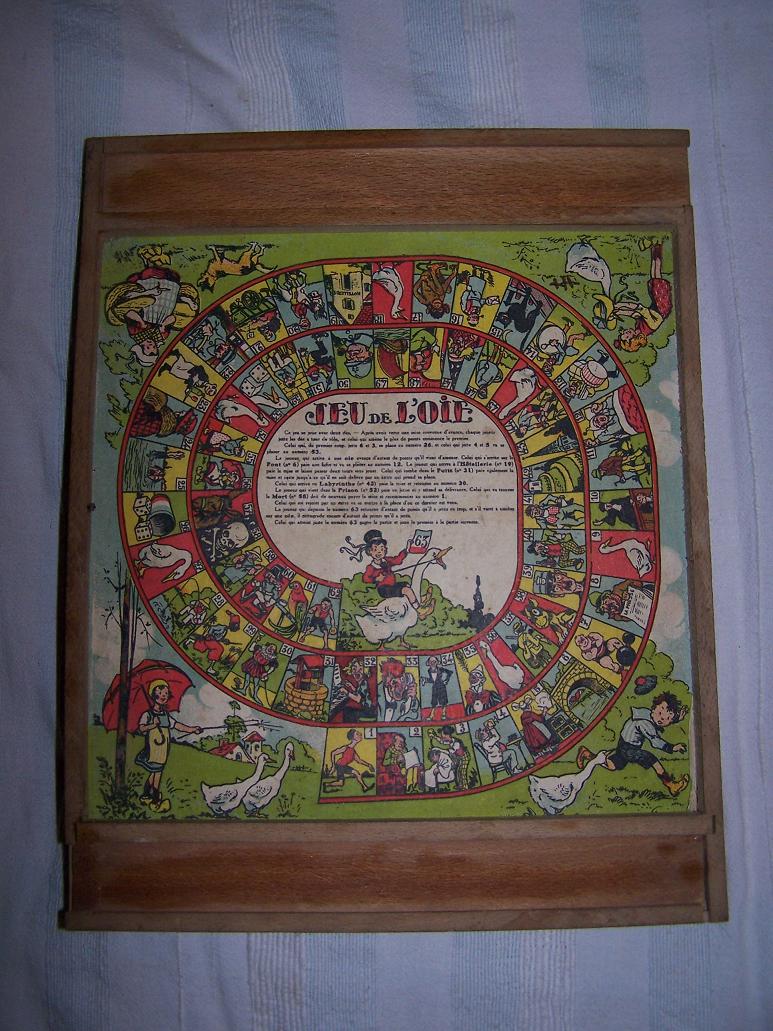 Ancien Jeux en Bois Dame Jeux de L'Oie Octobr10