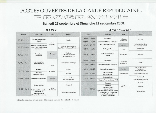 Portes Ouvertes de La Garde Républicaine Progra11