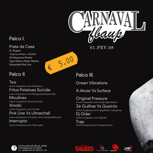 Carnaval FBAUP > Porto > 01 Fevereiro Flyer410