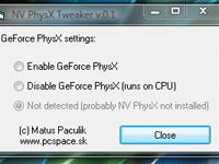 Программа NVIDIA PhysX Tweaker 1.0 Vistan10