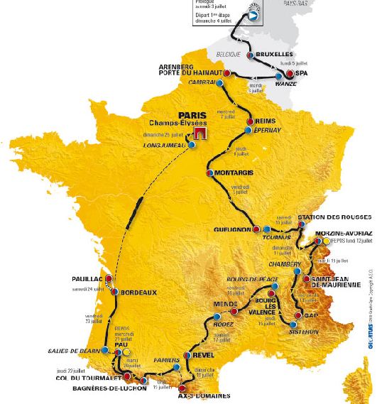 pronostic tour de France 2010 Carte_10