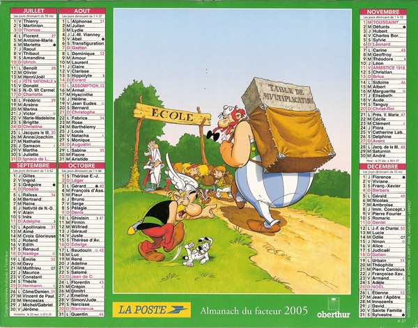 calendriers asterix oberthur 200510