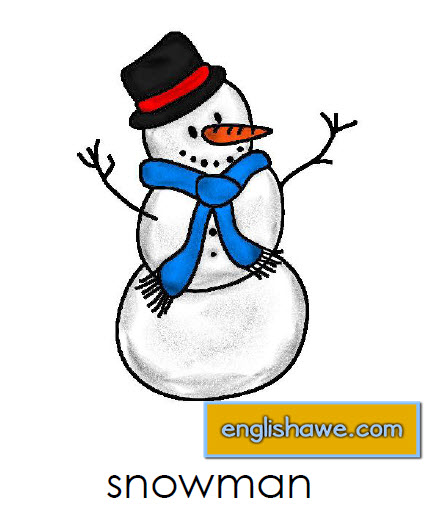 مجموعة من البطاقات التعليمية لمفردات فصل الشتاء باللغة الانجليزية مع الصور للاطفال Flash Cards for Winter Vocabulary 216