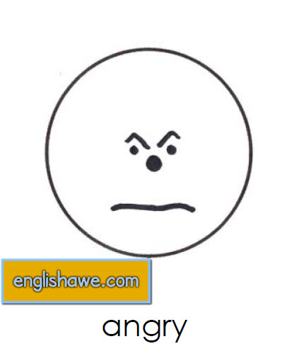 بطاقات تعليمية للوجوة التعبيرية فى اللغة الانجليزية بالصور للاطفال Facial Expressions for Childred 812