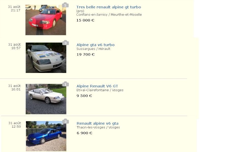 Les belles Alpine GTA et A610 à vendre - Page 2 Annonc14