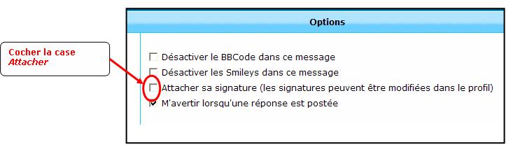 Comment puis-je ajouter une signature à mon message ? 810