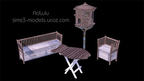 Old wood furniture and decor by AdLulu Set310