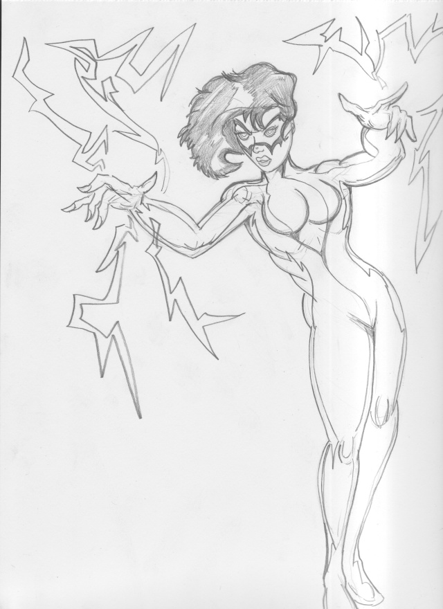 Assorted Public Domain super hero character sketches Lightn10