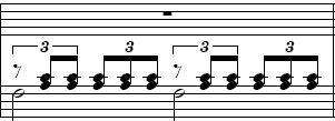 A triplet of a half note and two eight notes? Stripl10