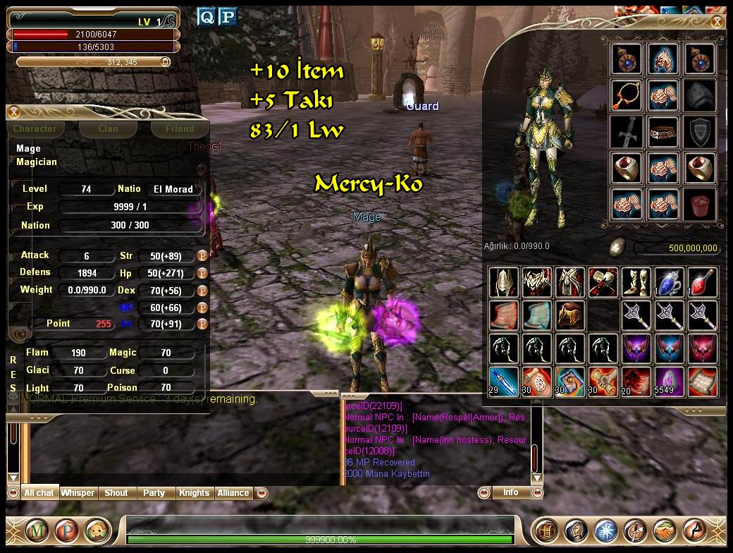 [2:30 Da Sawas]Mage Pk Server Mercyko (+10 İtem +5 Uniq)Walkry'Li Editsiz Hilesiz Pk Mage10