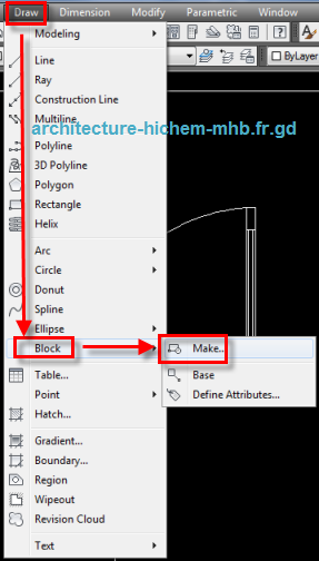 La création d’un bloc Autocad Snag0910