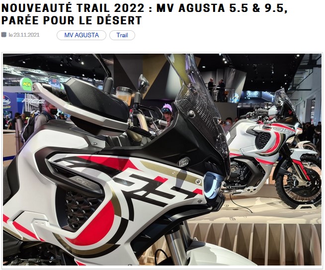 Nouveauté trail 2022 : MV Agusta 5.5 & 9.5, parée pour le désert Mv-110