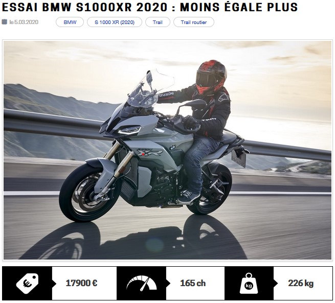 Essai BMW S1000XR 2020 : moins égale plus S100xr10