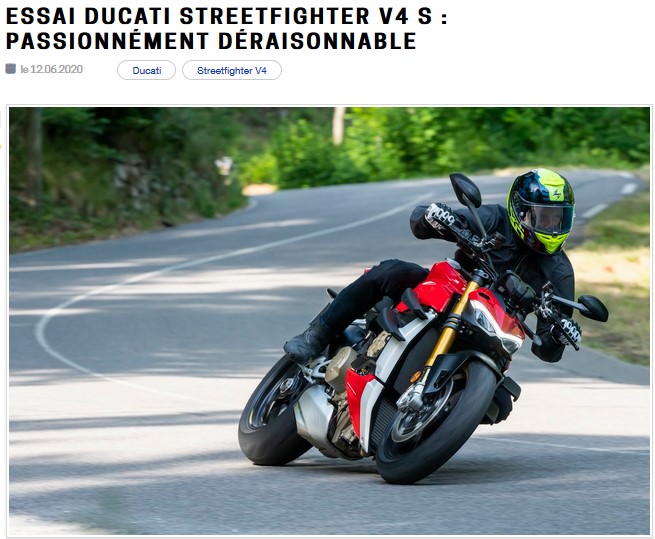 Essai Ducati Streetfighter V4 S : passionnément déraisonnable V410