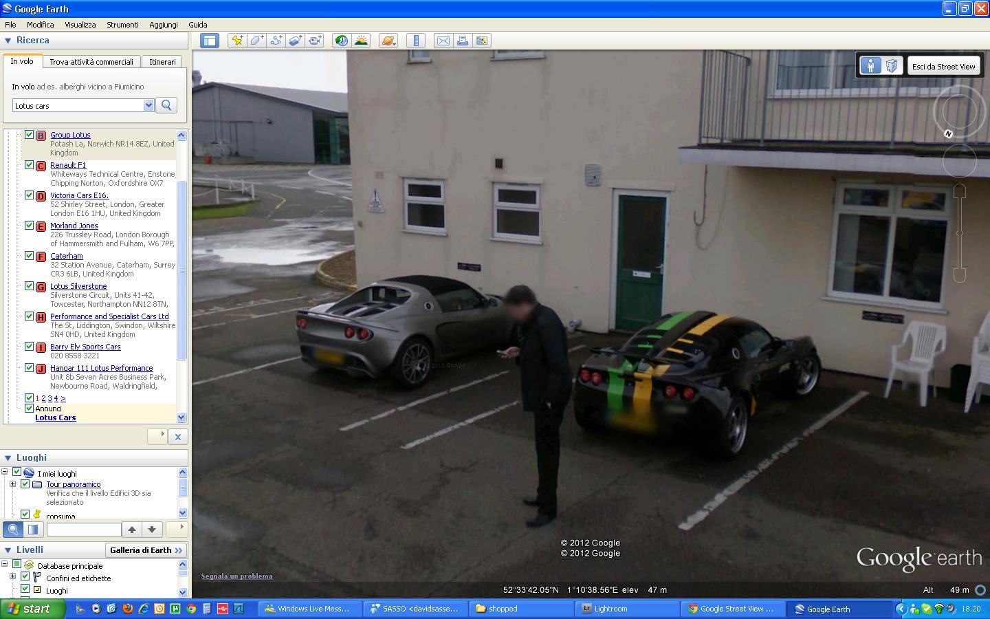 Google Street View dentro la factory LOTUS Lotusc14