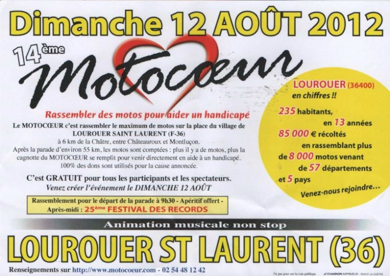 14ème Motocoeur le 12/8/2012 à Lourouer Saint Laurent (36) Motoco14
